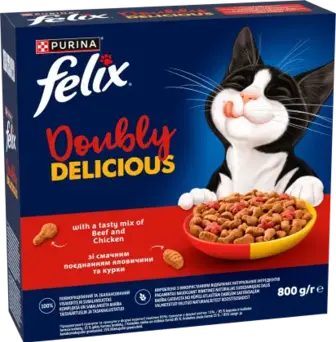 Корм для котів Felix яловичина та курка сухий 800 г