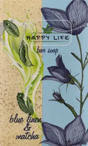 Мило тверде Happy life Синій льон та матча 180 г