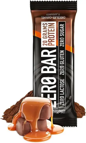 Протеїновий батончик, Zero Bar, BioTech, шоколадна карамель, 50 г