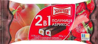 Сирки Злагода глазуровані 2в1 Полуниця-абрикос 15% 2*30г