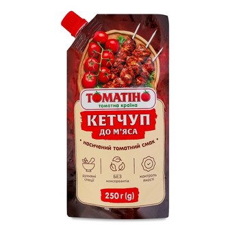 Кетчуп Томатіно До м'яса пастеризований 250 г (4820266362553)
