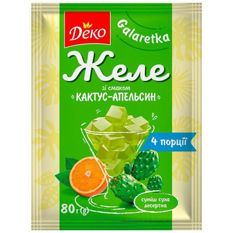 Желе Деко з смаком Кактус-апельсин 80 г (4820241588886)