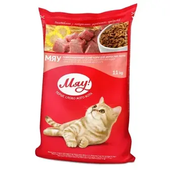 Сухий корм для котів Мяу 11 кг - м'ясо