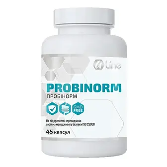 Пробіотики, Probinorm, A-Line, оптимальний комплекс, 45 капсул
