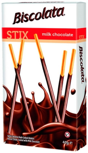 Соломка Biscolata Stix Milky в молочному шоколаді 40 г (8691707140049)