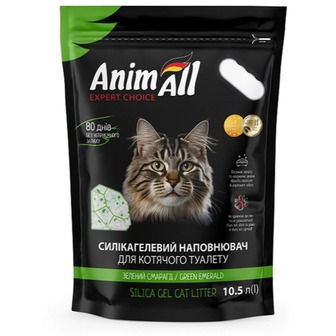 Наповнювач для котячого туалету AnimAll Зелений Смарагд силікагель вбираючий 10.5 л (39868)