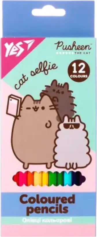 Олівці Yes! Pusheen 12 кольорів