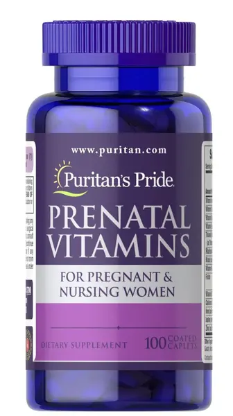 Вітаміни для вагітних, Prenatal Vitamins, Puritan's Pride, 100 каплет