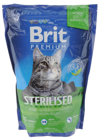 Сухий корм для стерилізованих котів 800г. Brit Premium Cat Sterilized Курка