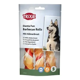 Ласощі для собак Trixie Denta Fun Barbecue Rolls 12 см 3 шт 105 г - курка