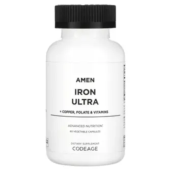 Залізо ультра, Iron Ultra, Amen, CodeAge, 60 рослинних капсул