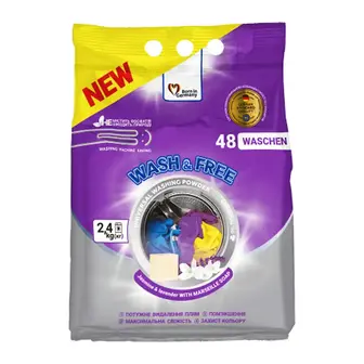 Порошок пральний Wash&Free Universal 2,4 кг Жасмин та Лаванда