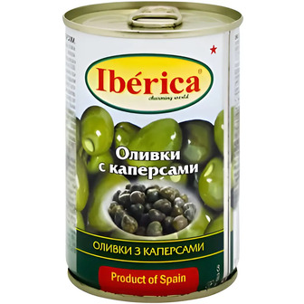 Оливки Iberica з каперсами 300 г
