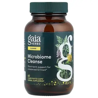 Очищення мікробіома, Microbiome Cleanse, Gaia Herbs, 60 веганських рідких фітокапсул.