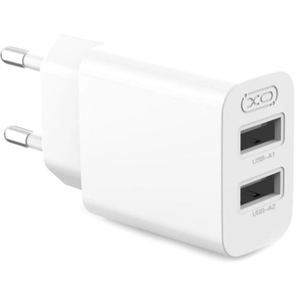 Зарядний пристрій XO QC09 Dual USB-A 2.4A Charger, 12 Вт, мережевий, білий (XO-QC09)