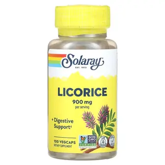 Корінь солодки, Organically Grown Licorice, Solaray, 450 мг, 100 капсул