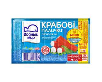 Крабові палички "Водный мир" охолоджені, 400г