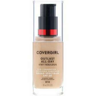 Covergirl, Outlast All-Day Stay Fabulous, тональная основа 3 в 1, оттенок 810 «Классическая слоновая кость», 30 мл (1 жидк. унция)