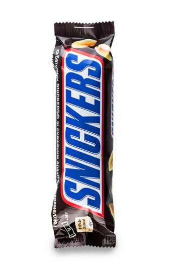 Батончик Snickers зі смаженим арахісом, карамеллю, нугою, вкритий молочним шоколадом - 50 г