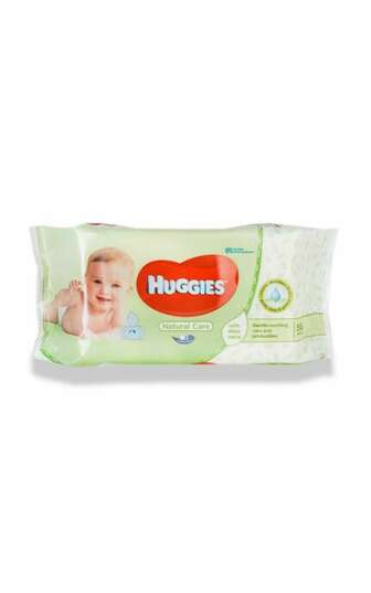 Вологі серветки Huggies Natural Care дитячі - 56 шт