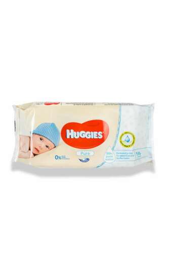 Вологі серветки Huggies Pure дитячі - 56 шт