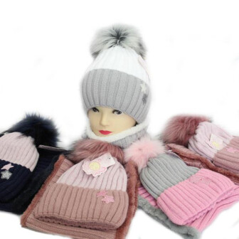 Комплект для дівчинки Kraft + шапка + хомут зима +1490 шт