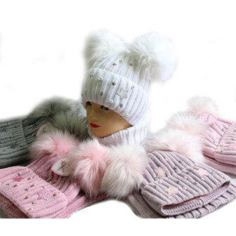 Комплект для дівчинки Kraft + шапка + хомут зима 1805 шт