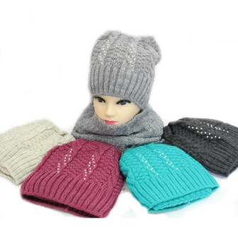 Комплект для дівчинки Kraft + шапка + хомут зима 0900 шт