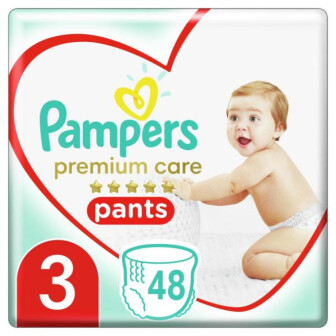 PAMPERS Дитячі одноразові підгузники-трусики Premium Care Pants Midi (6-11 кг) Упаковка 48 шт