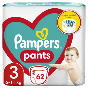 Підгузки - трусики Pampers Pants Розмір 3 (6-11 кг), 62 шт 62шт