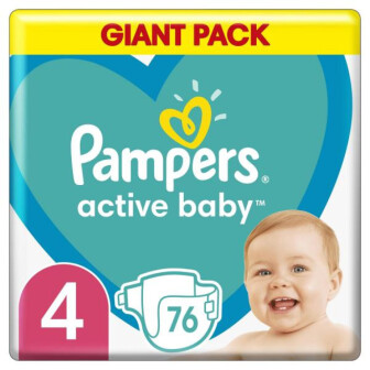 Підгузки Pampers Active Baby Розмір 4 (9-14 кг), 76 шт 76шт/уп