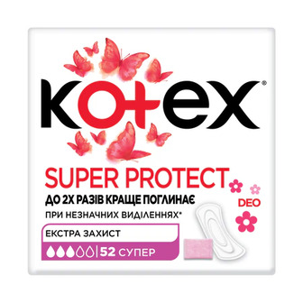 Щоденні прокладки Kotex Deo Super, 52 шт