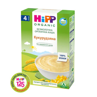 Дитяча органічна безмолочна каша HiPP Кукурудзяна, з 4 місяців, 200 г