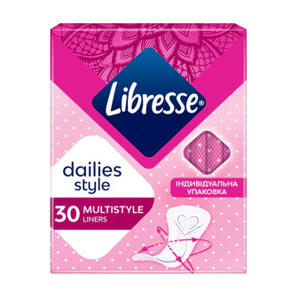 Щоденні прокладки Libresse Dailies Style Multistyle для будь-якої білизни, 30 шт