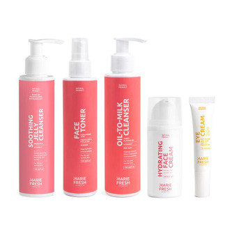 Набір Marie Fresh Cosmetics Комплексний догляд за молодою, сухою та нормальною шкірою обличчя, 5 продуктів (з гелем)