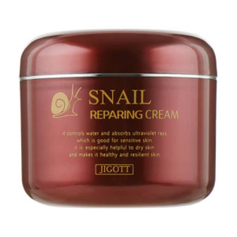 Відновлювальний крем для обличчя Jigott Snail Reparing Cream з екстрактом слизу равлика, 100 мл