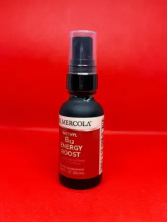 Вітамін В-12, підсилювач енергії, Vitamin B12 Energy Booster, Dr. Mercola, смак ожини, спрей, 25 мл