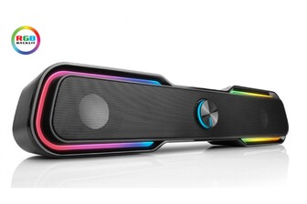 Колонки REAL-EL S-180 black (саундбар з динамічним RGB підсвічуванням)