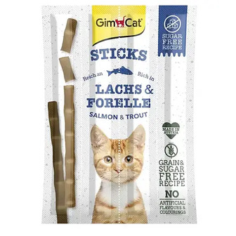ТЕРМІН 06.2024 Ласощі для котів GimCat Sticks Lanchs & Forelle 4 шт. (лосось та форель)