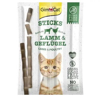 ТЕРМІН 06.2024 Ласощі для котів GimCat Sticks 4 шт.*5г (ягня)
