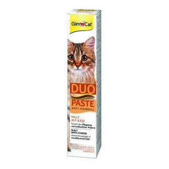 ТЕРМІН 07.2025!!! Паста GimCat DUO PASTE Anti-hairboll malt with cheese для котів з чутливим травленням усіх