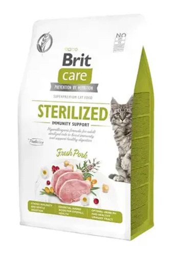 УЦІНКА Сухий корм для стерилізованих котів Brit Care Cat GF Sterilized Immunity Support - свинина 400 г