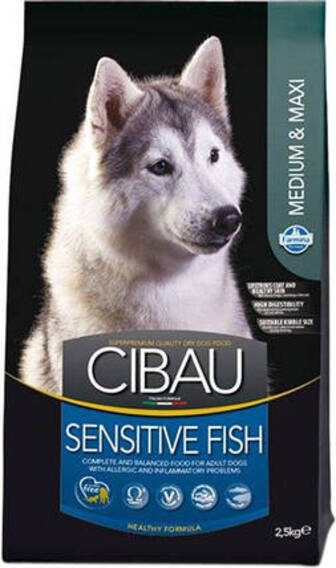 ТЕРМІН 11.25 !! Сухий корм Farmina Cibau Sensitive Adult Medium & Maxi з чутливим травленням з рибою 2.5 кг