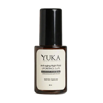 Антивіковий нічний флюїд для обличчя Yuka Anti-Aging Night Fluid LipoRetinol з ретинолом 0.6% та церамідами, 30 мл