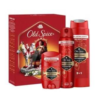 Чоловічий подарунковий набір Old Spice Epic Legend Knight (дезодорант, 150 мл + дезодорант-стік, 50 мл + гель для душу, 250 мл + гра доміно, 1 шт)