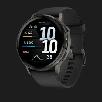 Garmin Venu 4 45mm Slate with Black Silicone Band (Уцінка)