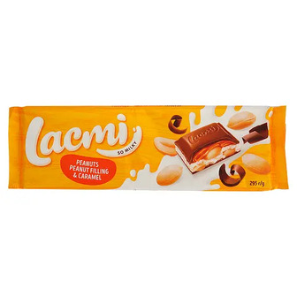 Шоколад Roshen Lacmi молочний з арахісом та карамельно-арахісовою начинкою 295 г (821378)