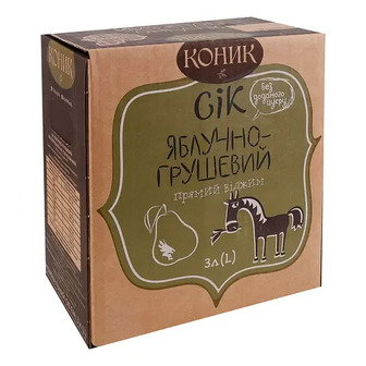 Сік Коник Яблучно-грушевий неосвітлений пастеризований 3 л (766270)