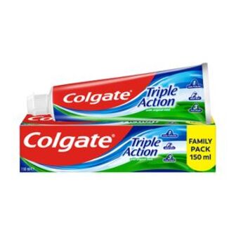 Зубна паста Colgate Потрійна дія натуральна м'ята, з фторидом та кальцієм, 150 мл