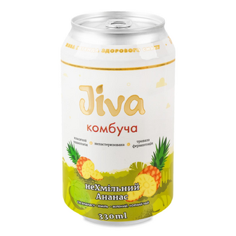 Напій соковмісний Jiva Комбуча неХмільний ананас, 0.33л